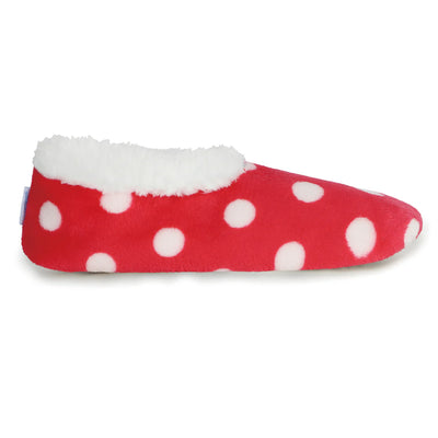 Womens Red Polka Dot Slippers
