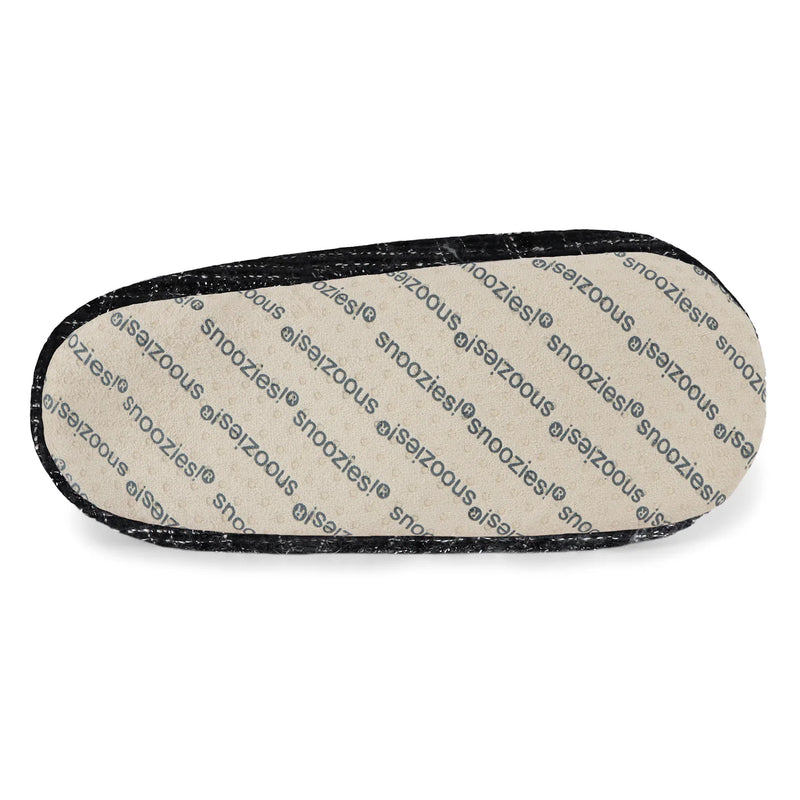 Womens Sparkle Tweed Black And White  Slipper With Memory Foam Sole