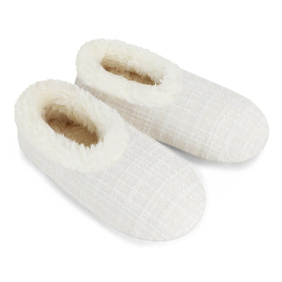 Womens Sparkle Tweed Cream Slipper With Memory Foam Sole