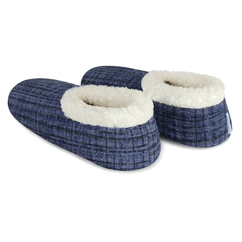 Womens Sparkle Tweed Dark Blue Slipper With Memory Foam Sole