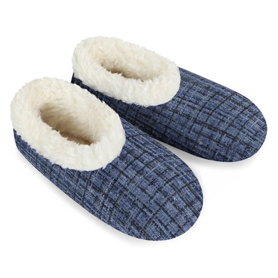 Womens Sparkle Tweed Dark Blue Slipper With Memory Foam Sole