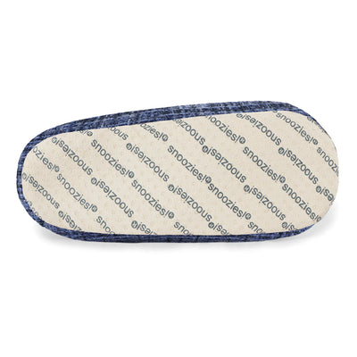 Womens Sparkle Tweed Dark Blue Slipper With Memory Foam Sole