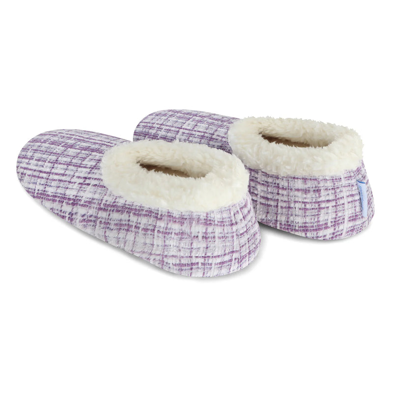 Womens Sparkle Tweed Purple Slipper With Memory Foam Sole