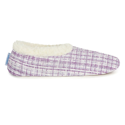 Womens Sparkle Tweed Purple Slipper With Memory Foam Sole