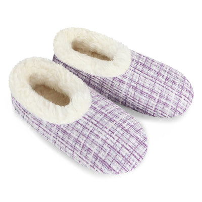 Womens Sparkle Tweed Purple Slipper With Memory Foam Sole