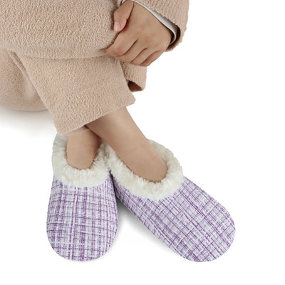 Womens Sparkle Tweed Purple Slipper With Memory Foam Sole