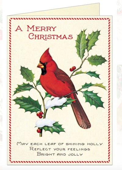 A Merry Christmas Cardinal Vintage Card - Lemon And Lavender Toronto