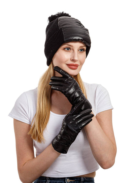 Black Puffer Winter Toque