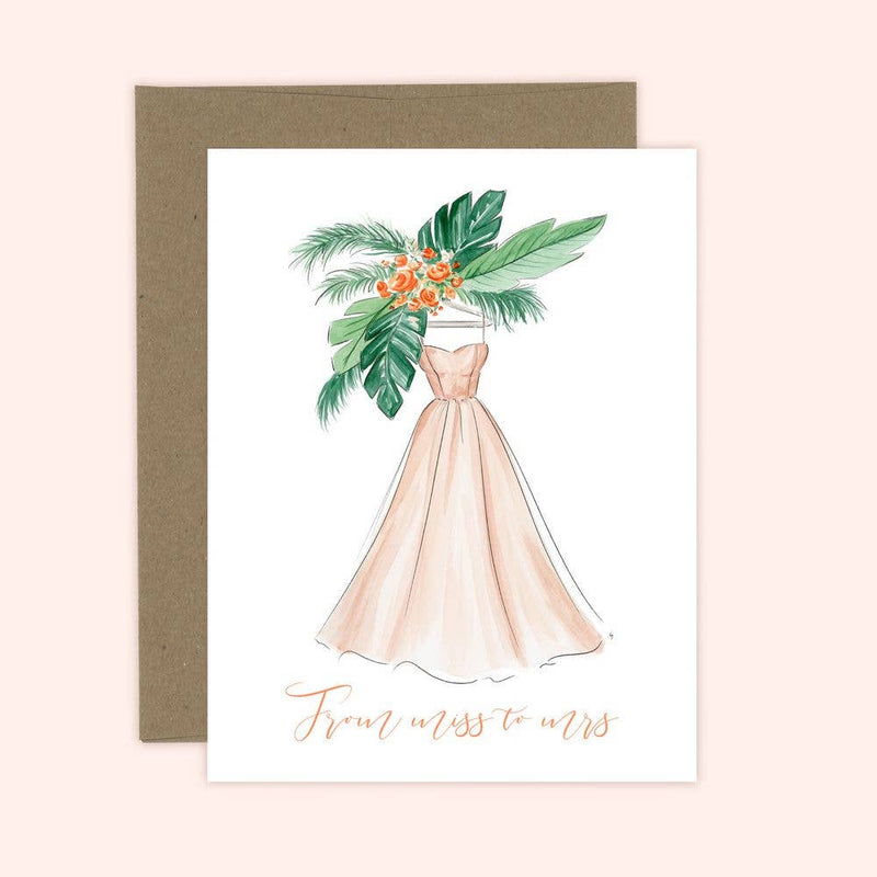 Miss to Mrs. - Bridal Shower, Newly Engaged Greeting Card