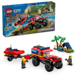 LEGO® City 4x4 Fire Truck with Rescue Boat