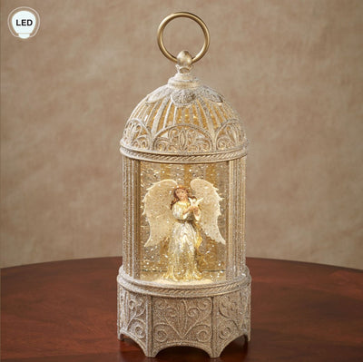 Angel Holding Pigeon LED Swirl Bird Cage Water Globe - Lemon And Lavender Toronto