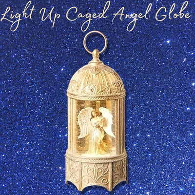 Angel Holding Pigeon LED Swirl Bird Cage Water Globe - Lemon And Lavender Toronto