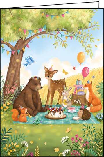 Animals Picnic Party Card - Lemon And Lavender Toronto