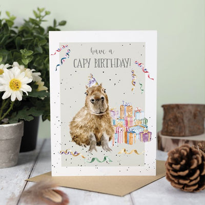 The Happy-Bara' Capybara Birthday Card