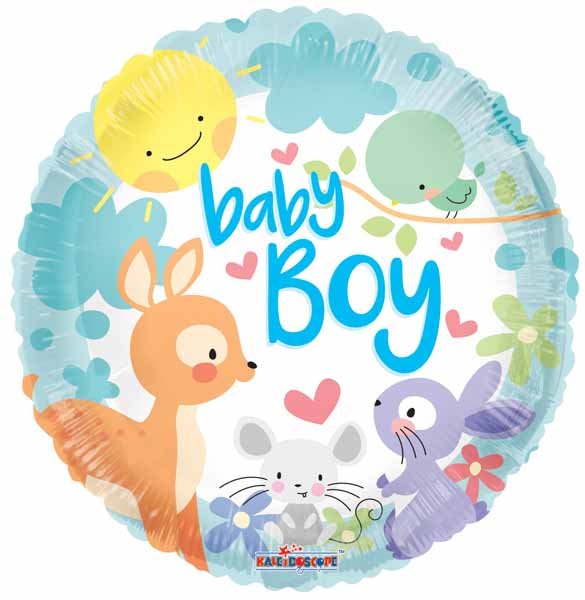 Baby Boy Woodland Animals 9" Balloon - Lemon And Lavender Toronto