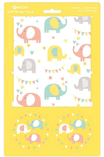 Baby Elephants Gift Wrap Pack - Lemon And Lavender Toronto