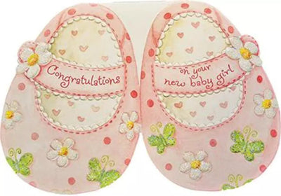 Baby Shoes Card-Pink - Lemon And Lavender Toronto