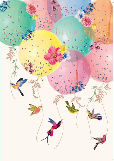 Balloons & Birds Birthday Card - Lemon And Lavender Toronto