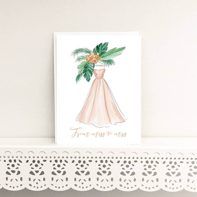 Miss to Mrs. - Bridal Shower, Newly Engaged Greeting Card