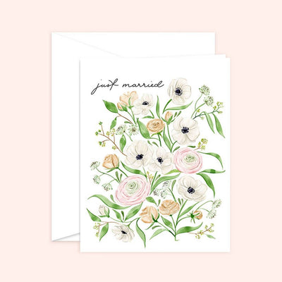 Just Married Flower Card