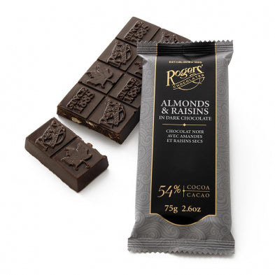 Almond & Raisins Chocolate Bar - Rogers Chocolate