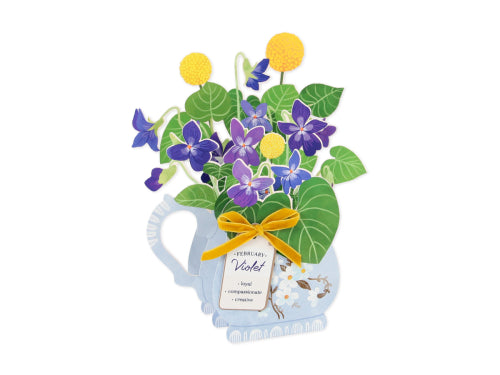 February Violet Up Pop Up Card