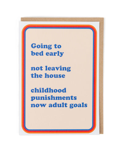 Adult Goals Funny Card