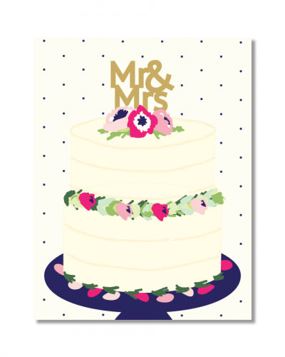 Mr & Mrs Wedding Cake Card