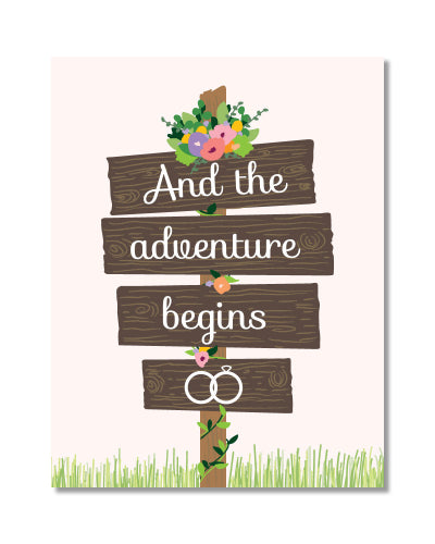 Adventure Begins Wedding Card