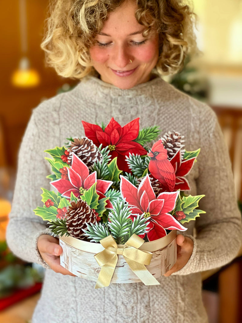 Birch Poinsettia Pop - up Greeting Card - Lemon And Lavender Toronto