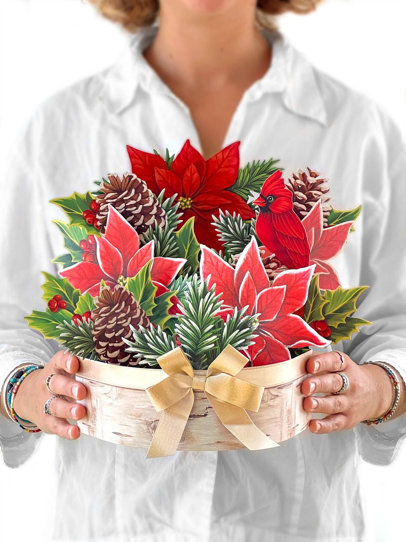 Birch Poinsettia Pop - up Greeting Card - Lemon And Lavender Toronto