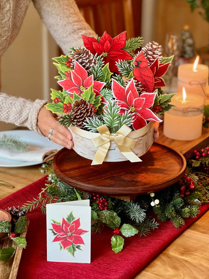 Birch Poinsettia Pop - up Greeting Card - Lemon And Lavender Toronto