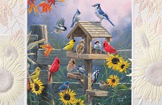 Birds Gathering Greeting Card - Lemon And Lavender Toronto