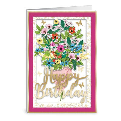 Birthday Bouquet Shadow Box Greeting Card - Lemon And Lavender Toronto