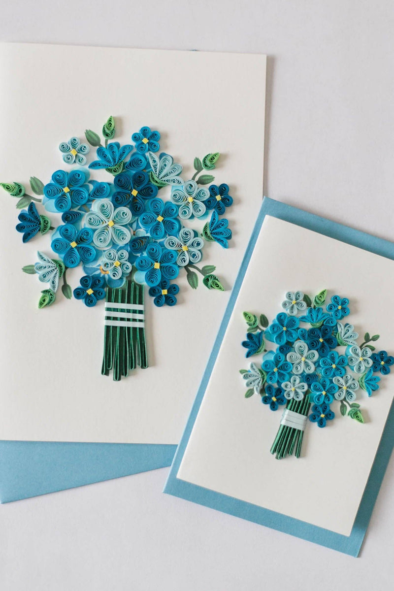 Blue Bouquet (Mini Quilled Card) - Lemon And Lavender Toronto