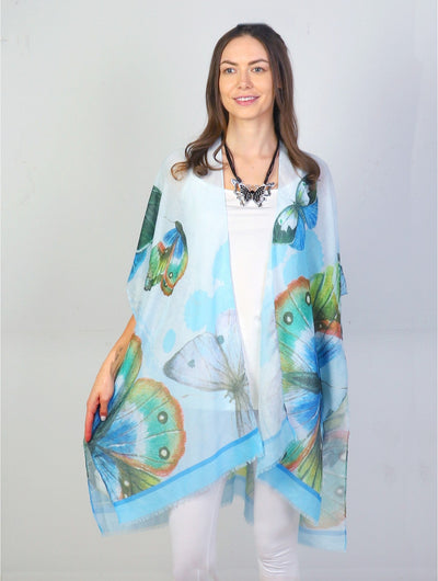 Blue Butterfly Flowy Kimono - Lemon And Lavender Toronto