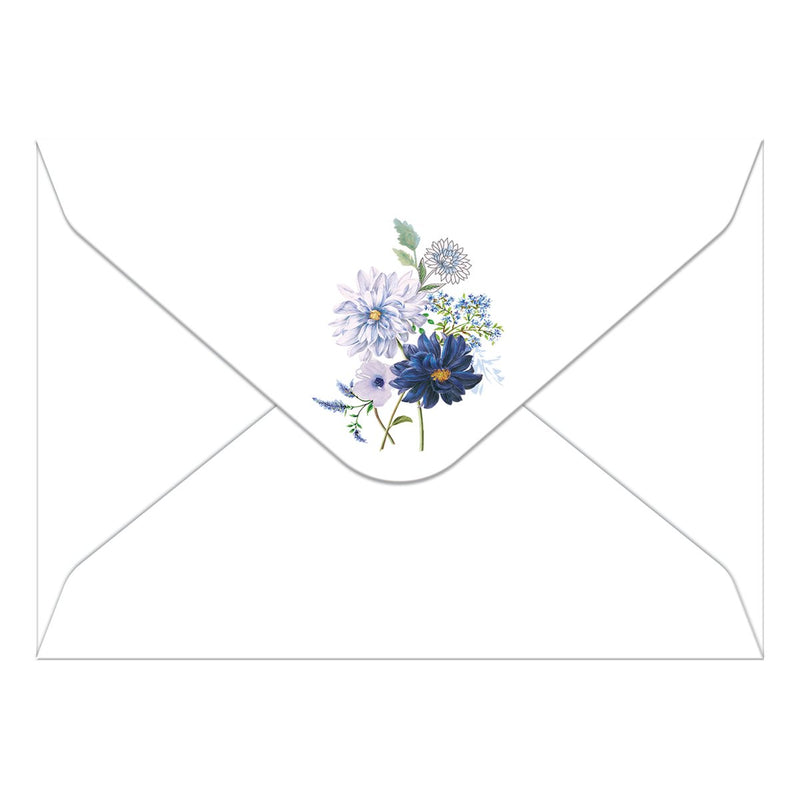 Blue Dahlia Pouch Note Cards - Lemon And Lavender Toronto