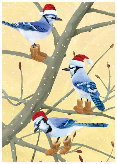 Blue Jays in Boots Holiday Card - Lemon And Lavender Toronto