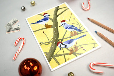 Blue Jays in Boots Holiday Card - Lemon And Lavender Toronto