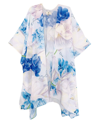 Blue - Pink Floral Kimono - Lemon And Lavender Toronto