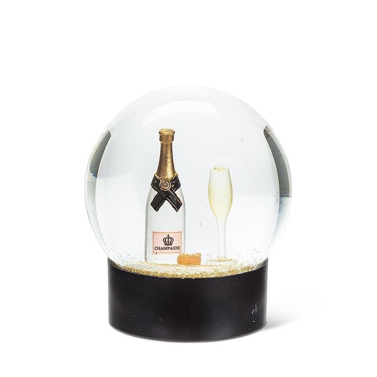 Bottle & Champagne Glass Snow Globe - Lemon And Lavender Toronto