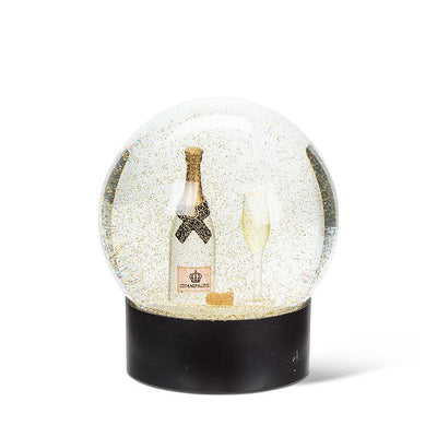 Bottle & Champagne Glass Snow Globe - Lemon And Lavender Toronto