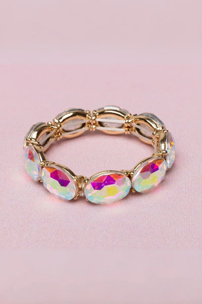 Boutique Chic Aurora Borealis Gem Bracelet - Lemon And Lavender Toronto