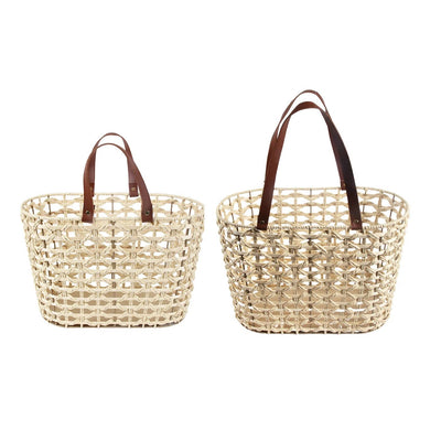 Breeze Woven Totes With Straps S/2 Natural - Lemon And Lavender Toronto