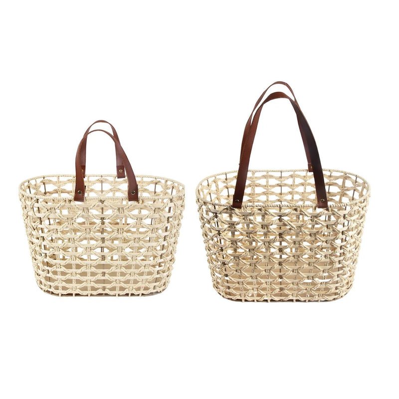 Breeze Woven Totes With Straps S/2 Natural - Lemon And Lavender Toronto