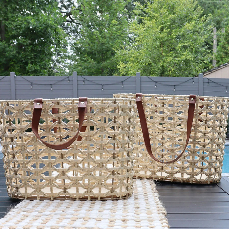 Breeze Woven Totes With Straps S/2 Natural - Lemon And Lavender Toronto