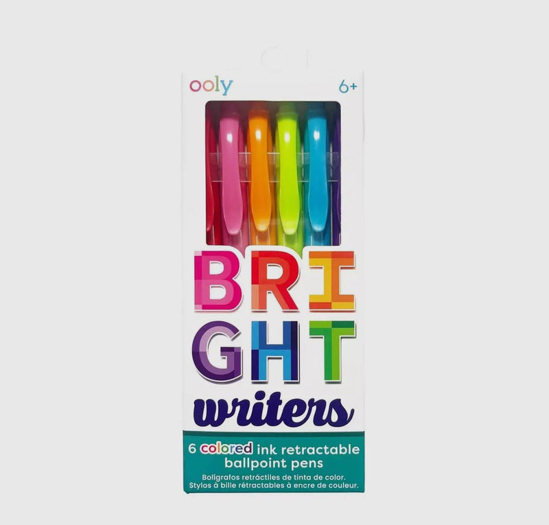 Bright Writers Colored Ink Retractable Ballpoint Pens - Set of 6 - Lemon And Lavender Toronto