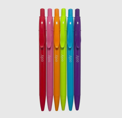 Bright Writers Colored Ink Retractable Ballpoint Pens - Set of 6 - Lemon And Lavender Toronto