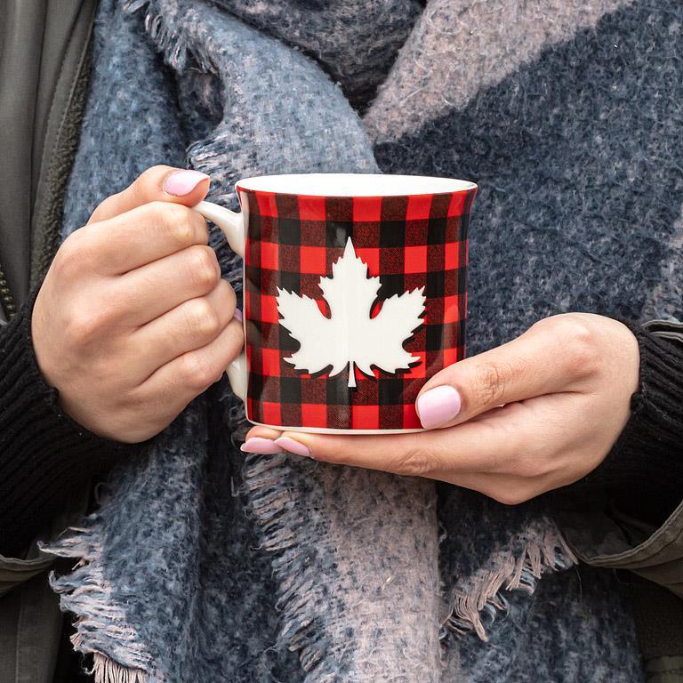 Buffalo Check Leaf Mug - Lemon And Lavender Toronto