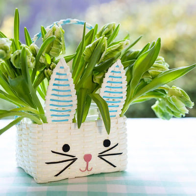 Bunny Shaped Blue & White Easter Basket - Lemon And Lavender Toronto